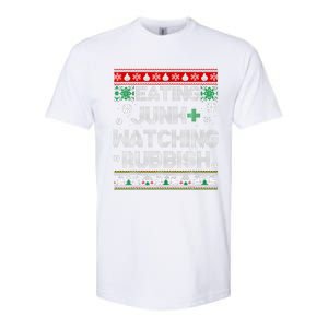 Eating Junk And Watching Rubbish Ugly Christmas Sweaters Softstyle CVC T-Shirt