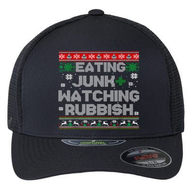 Eating Junk And Watching Rubbish Ugly Christmas Sweaters  Flexfit Unipanel Trucker Cap