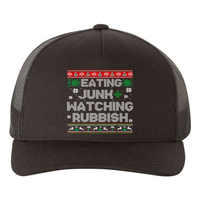 Eating Junk And Watching Rubbish Ugly Christmas Sweaters  Yupoong Adult 5-Panel Trucker Hat