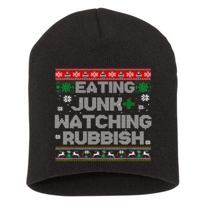 Eating Junk And Watching Rubbish Ugly Christmas Sweaters  Short Acrylic Beanie