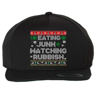 Eating Junk And Watching Rubbish Ugly Christmas Sweaters  Wool Snapback Cap