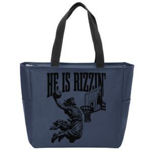 Easter Jesus Basketball He Is Rizzen Zip Tote Bag