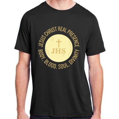 Eucharist Jesus Christ Presence Body Blood Soul Divinity Adult ChromaSoft Performance T-Shirt