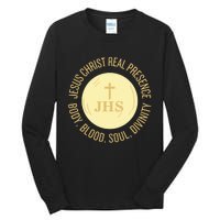 Eucharist Jesus Christ Presence Body Blood Soul Divinity Tall Long Sleeve T-Shirt