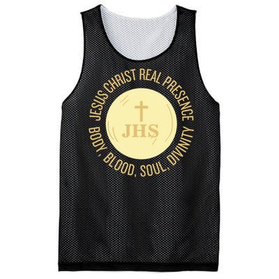 Eucharist Jesus Christ Presence Body Blood Soul Divinity Mesh Reversible Basketball Jersey Tank