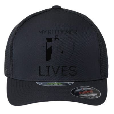 Easter Jesus Crucified Christ Empty Tomb Redeemer Is Alive Flexfit Unipanel Trucker Cap