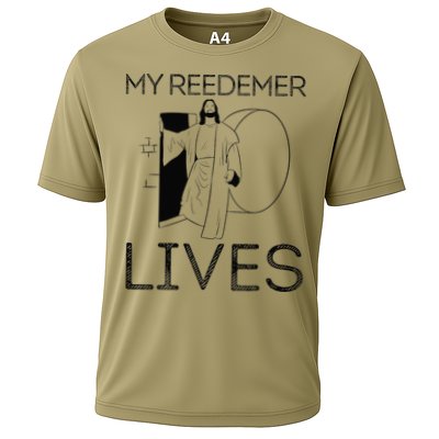 Easter Jesus Crucified Christ Empty Tomb Redeemer Is Alive Performance Shirt