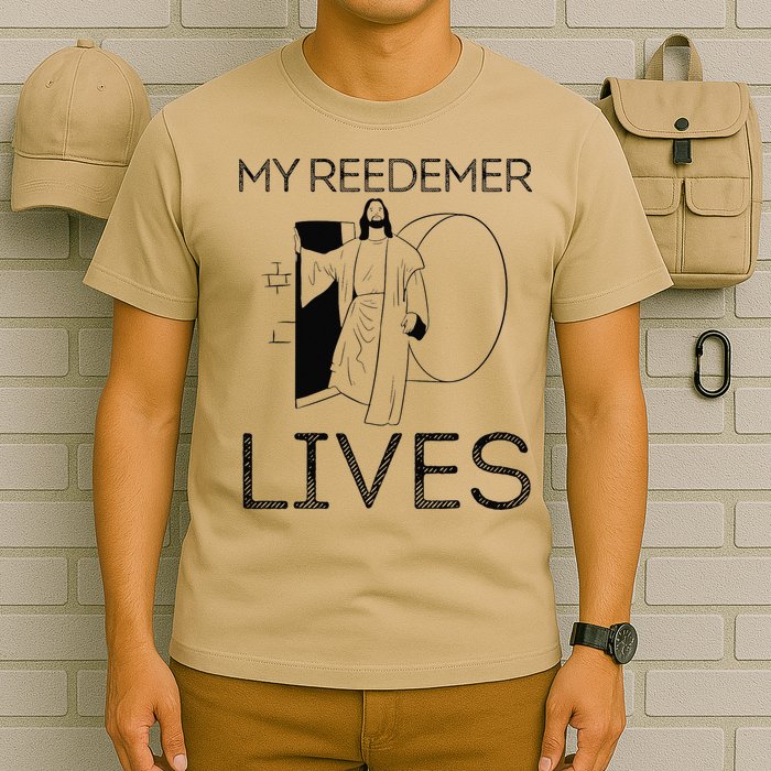 Easter Jesus Crucified Christ Empty Tomb Redeemer Is Alive T-Shirt