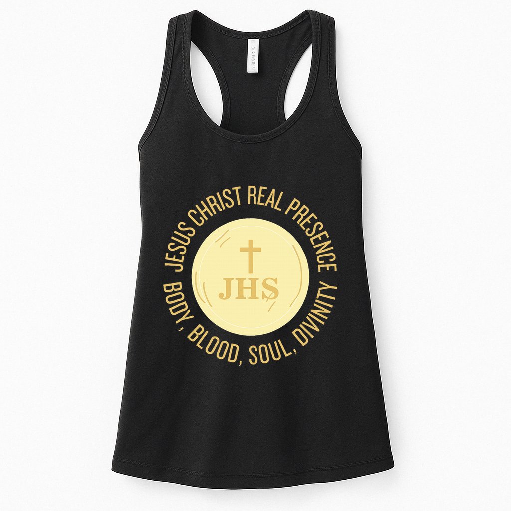 Eucharist Jesus Christ Presence Body Blood Soul Divinity Womens Tank Top