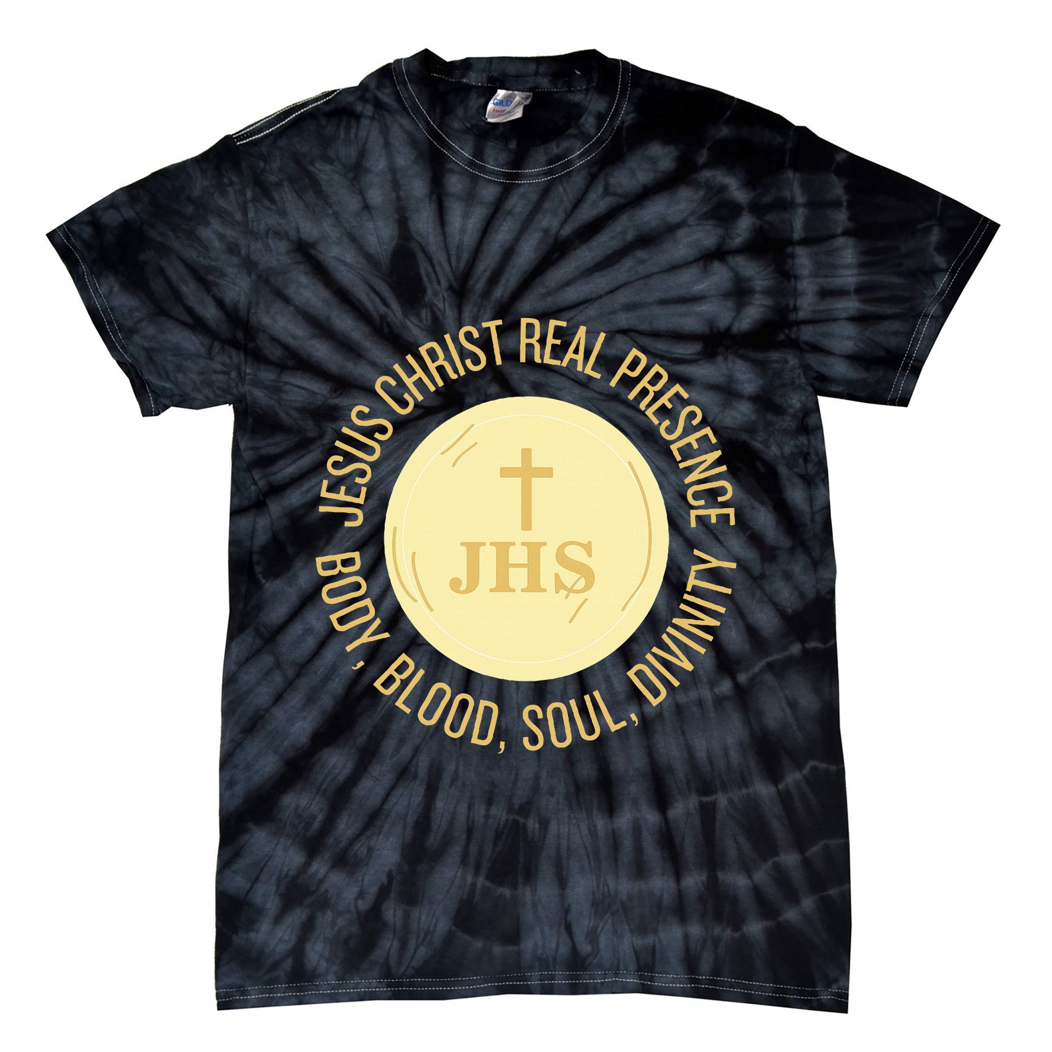 Eucharist Jesus Christ Presence Body Blood Soul Divinity Tie-Dye T-Shirt