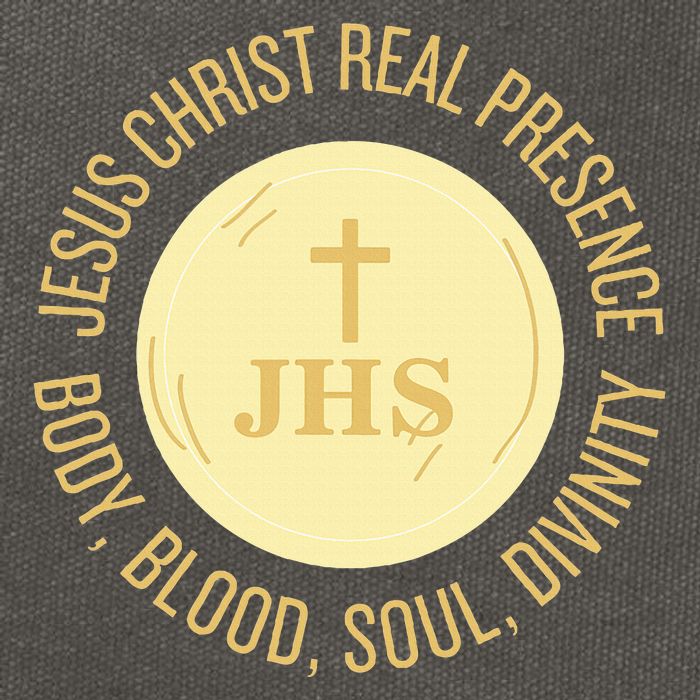Eucharist Jesus Christ Presence Body Blood Soul Divinity Cotton Canvas Backpack