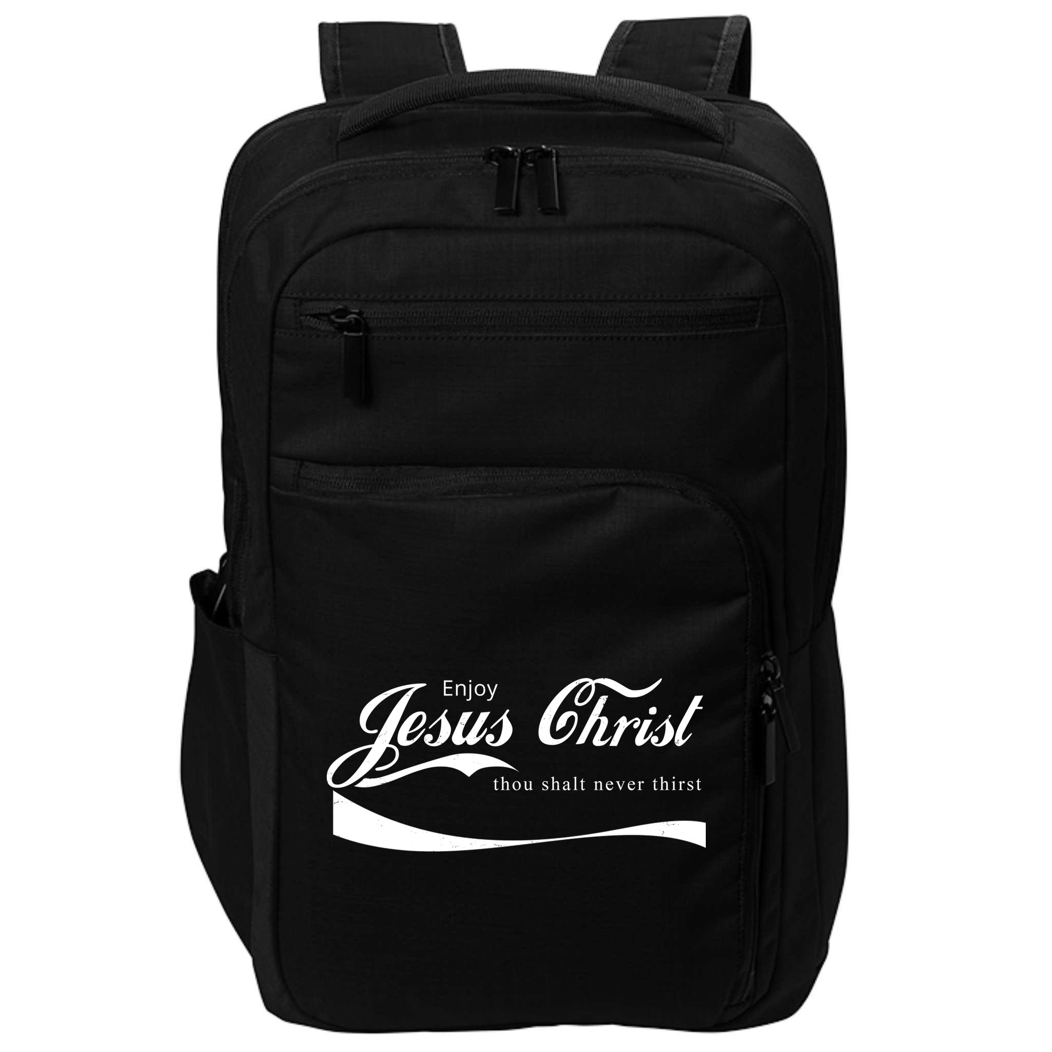 Enjoy Jesus Christ Thou Shalt Never Thirst Impact Tech Backpack