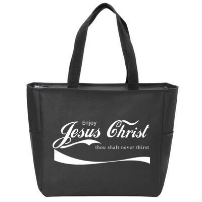 Enjoy Jesus Christ Thou Shalt Never Thirst Zip Tote Bag