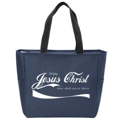 Enjoy Jesus Christ Thou Shalt Never Thirst Zip Tote Bag