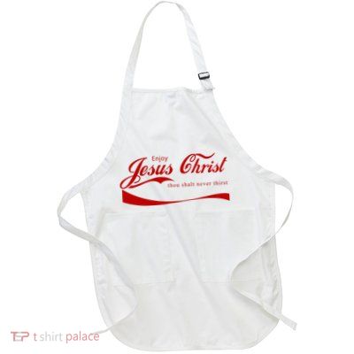 Enjoy Jesus Christ Thou Shalt Never Thirst Full-Length Apron With Pockets