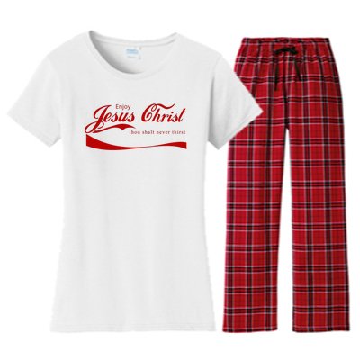 Enjoy Jesus Christ Thou Shalt Never Thirst Women's Flannel Pajama Set