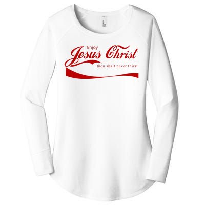 Enjoy Jesus Christ Thou Shalt Never Thirst Women's Perfect Tri Tunic Long Sleeve Shirt