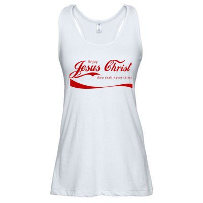 Enjoy Jesus Christ Thou Shalt Never Thirst Ladies Essential Flowy Tank