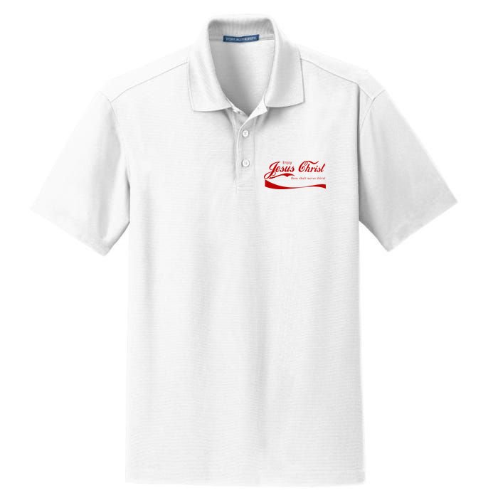 Enjoy Jesus Christ Thou Shalt Never Thirst Dry Zone Grid Polo