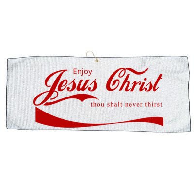 Enjoy Jesus Christ Thou Shalt Never Thirst Large Microfiber Waffle Golf Towel