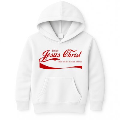 Enjoy Jesus Christ Thou Shalt Never Thirst Kids Hoodie