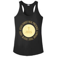 Eucharist Jesus Christ Presence Body Blood Soul Divinity Ladies PosiCharge Competitor Racerback Tank