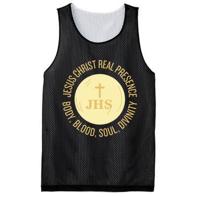 Eucharist Jesus Christ Presence Body Blood Soul Divinity Mesh Reversible Basketball Jersey Tank
