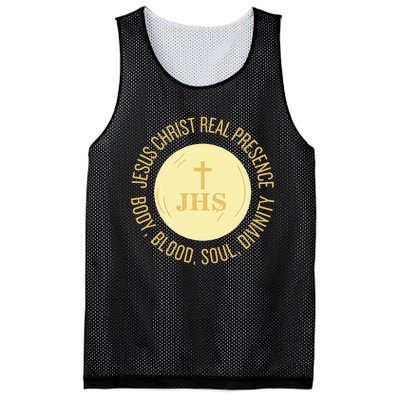 Eucharist Jesus Christ Presence Body Blood Soul Divinity Mesh Reversible Basketball Jersey Tank