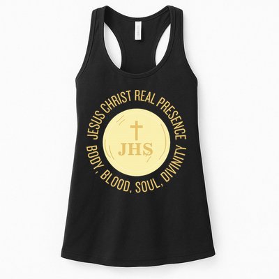 Eucharist Jesus Christ Presence Body Blood Soul Divinity Womens Tank Top