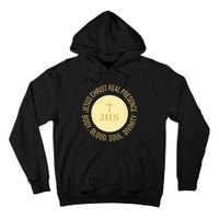 Eucharist Jesus Christ Presence Body Blood Soul Divinity Tall Hoodie