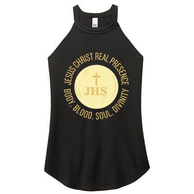 Eucharist Jesus Christ Presence Body Blood Soul Divinity Women’s Perfect Tri Rocker Tank