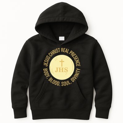Eucharist Jesus Christ Presence Body Blood Soul Divinity Kids Hoodie