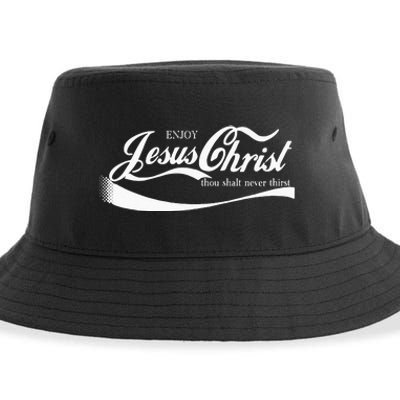 Enjoy Jesus Christ Thou Shall Never Thirst Sustainable Bucket Hat