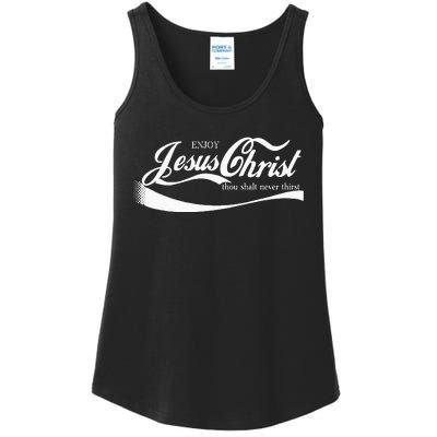 Enjoy Jesus Christ Thou Shall Never Thirst Ladies Essential Tank