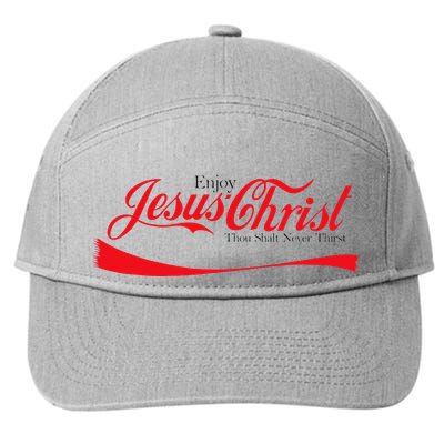 Enjoy Jesus Christ Thou Shalt Never Thirst Funny Religious 7-Panel Snapback Hat