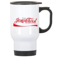 Enjoy Jesus Christ Thou Shalt Never Thirst Funny Religious Stainless Steel Travel Mug