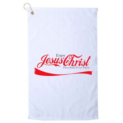 Enjoy Jesus Christ Thou Shalt Never Thirst Funny Religious Golf Towel