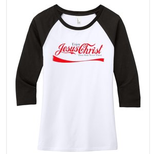 Enjoy Jesus Christ Thou Shalt Never Thirst Funny Religious Women's Tri-Blend 3/4-Sleeve Raglan Shirt