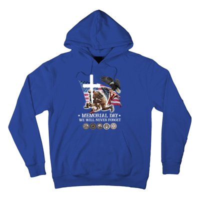 Eagle Jesus Cross Memorial Day We Will Never Forget Gift Hoodie