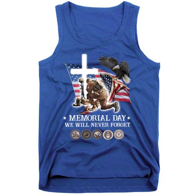 Eagle Jesus Cross Memorial Day We Will Never Forget Gift Tank Top