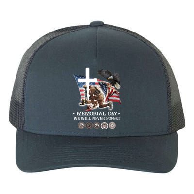 Eagle Jesus Cross Memorial Day We Will Never Forget Gift Yupoong Adult 5-Panel Trucker Hat