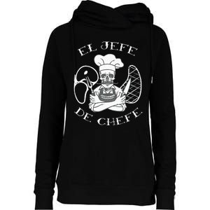 El Jefe De Chefe Funny Mexican Dad Boss Latino Womens Funnel Neck Pullover Hood