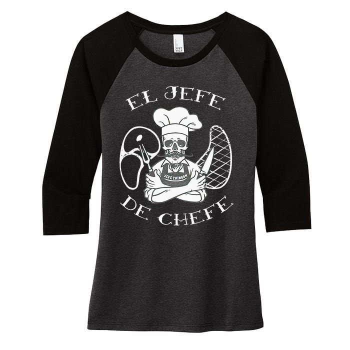 El Jefe De Chefe Funny Mexican Dad Boss Latino Women's Tri-Blend 3/4-Sleeve Raglan Shirt