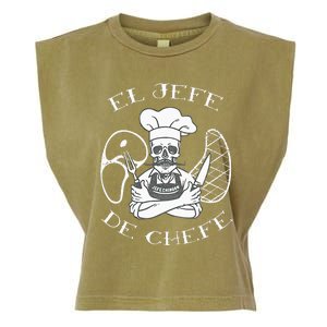 El Jefe De Chefe Funny Mexican Dad Boss Latino Garment-Dyed Women's Muscle Tee