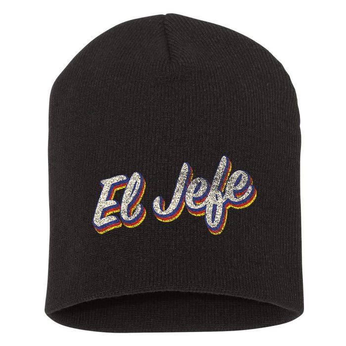 El Jefe Funny Mexican The Boss Spanish Short Acrylic Beanie