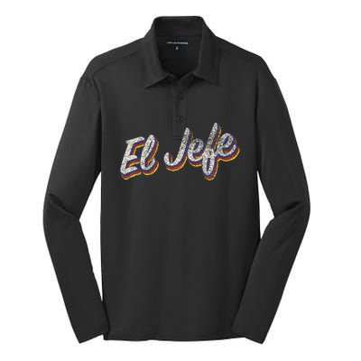 El Jefe Funny Mexican The Boss Spanish Silk Touch Performance Long Sleeve Polo