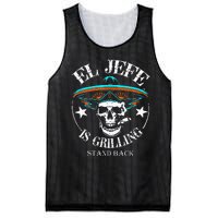 El Jefe Grilling Stand Back Funny Mexican Dad Playera Mesh Reversible Basketball Jersey Tank