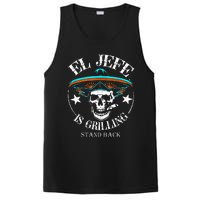 El Jefe Grilling Stand Back Funny Mexican Dad Playera PosiCharge Competitor Tank