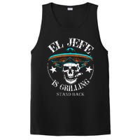 El Jefe Grilling Stand Back Funny Mexican Dad Playera PosiCharge Competitor Tank