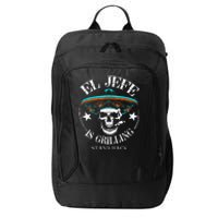 El Jefe Grilling Stand Back Funny Mexican Dad Playera City Backpack